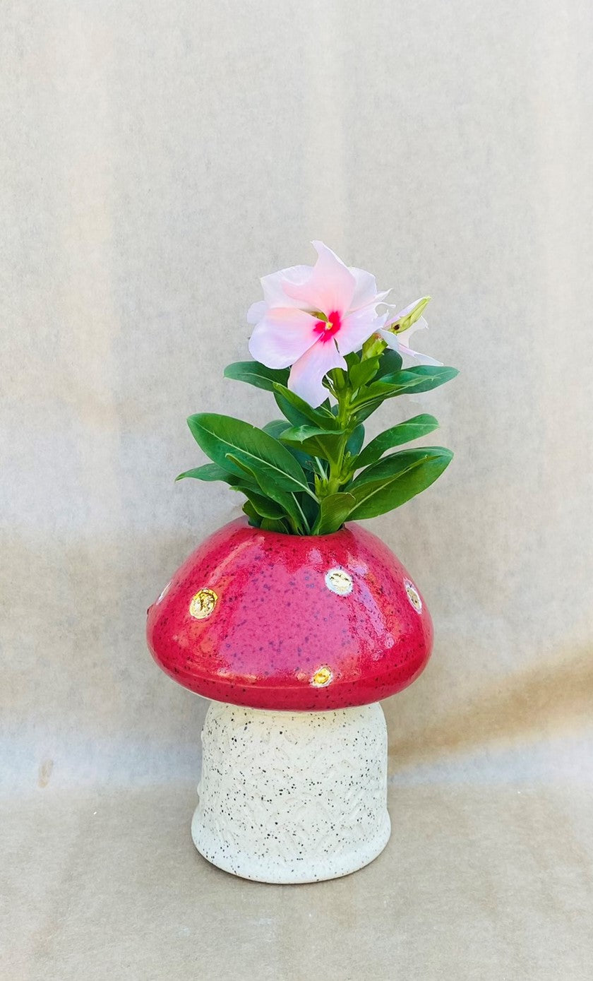 Red Mushroom Bud Vase 2