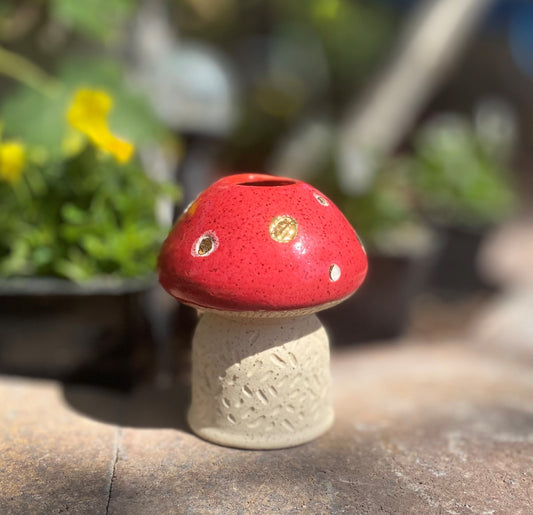 Red Mushroom Bud Vase 2